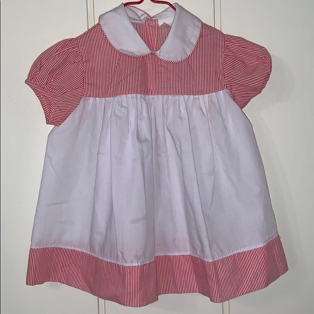 Vintage red & white striped dress